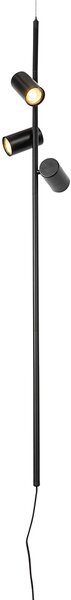 Lampa wisząca czarna z włącznikiem nożnym 3-światłowa - Jeana Luxe
