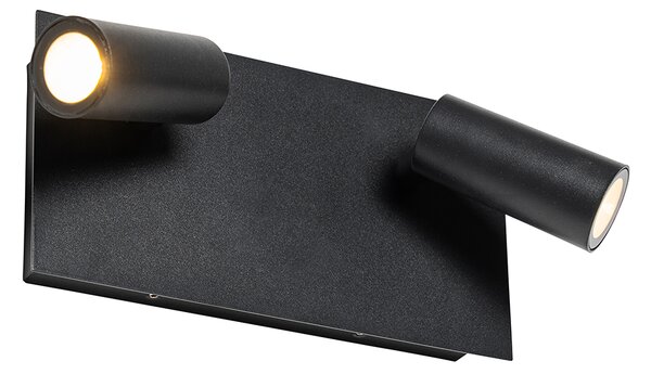 Nowoczesna lampa ścienna zewnętrzna czarna z LED 2-światłowa IP54 - Simon