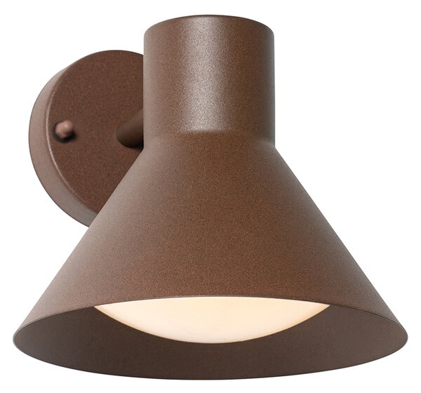 Industrialna lampa ścienna zewnętrzna rdzawo-brązowy stożek IP44 - Natas