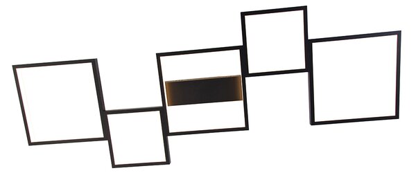 Lampa sufitowa czarna w komplecie z LED 3-stopniowy ściemniacz 5-świateł - Lejo
