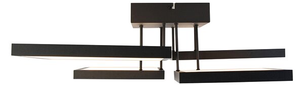 Lampa sufitowa czarna w komplecie z LED 3-stopniowy ściemniacz 4-światła - Lejo
