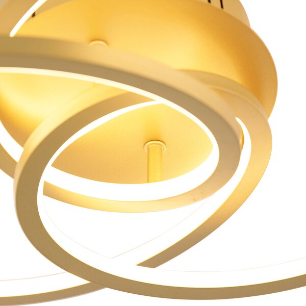 Lampa sufitowa złota 45 cm z wbudowanym LED 3-stopniowo ściemnialna - Rowin