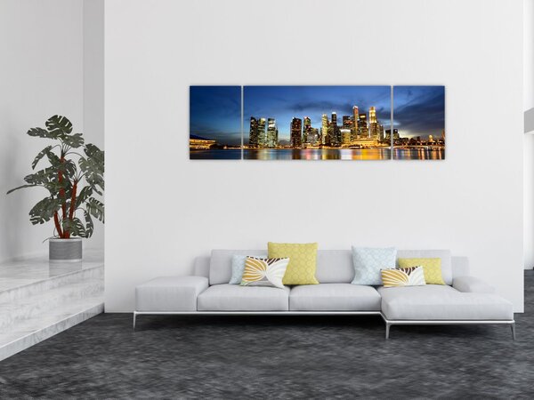 Obraz miasta nocą (170x50 cm)