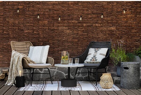 Beżowo-brązowy dwustronny zewnętrzny dywan z tworzywa z recyklingu Green Decore Afra, 90x150 cm