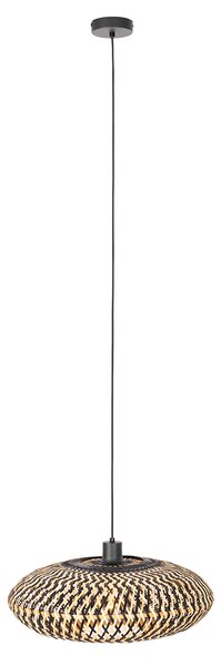 Orientalna lampa wisząca czarna bambusowa 50 cm - Ostrava