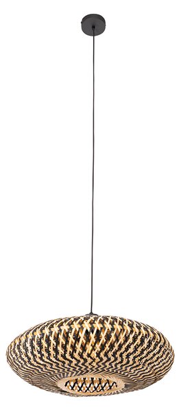 Orientalna lampa wisząca czarna bambusowa 50 cm - Ostrava
