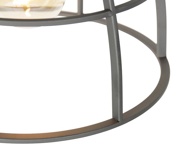 Industrialna lampa wisząca ciemnoszara z drewnem 34 cm - Arthur