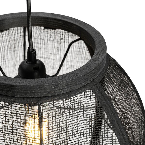 Orientalna lampa wisząca czarna 35 cm - Rob
