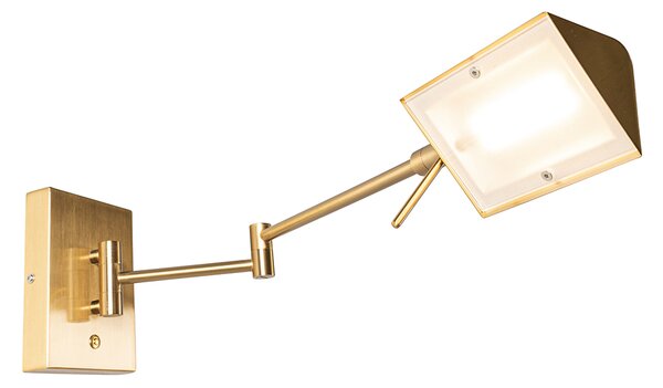 Designerska lampa ścienna mosiądz z wbudowanym ściemnianym LED - Notia
