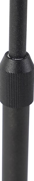 Lampa stołowa czarna regulowana z kloszem w jasnoszarym kolorze 35 cm - Parte