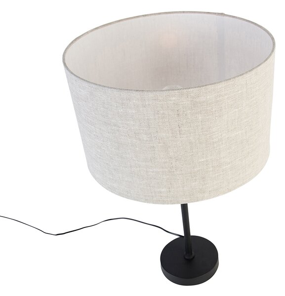 Lampa stołowa czarna regulowana z kloszem w jasnoszarym kolorze 35 cm - Parte