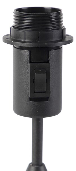 Lampa stołowa czarna regulowana z kloszem w kolorze jasnobrązowym 35 cm - Parte