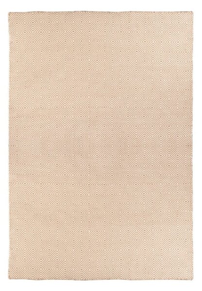 Kremowy dwustronny zewnętrzny dywan z tworzywa z recyklingu Green Decore Solitaire, 120x180 cm