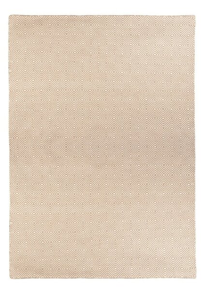 Kremowy dwustronny zewnętrzny dywan z tworzywa z recyklingu Green Decore Solitaire, 120x180 cm