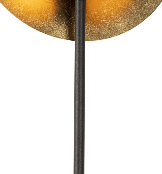 Lampa podłogowa art deco czarna ze złotem - Emilienne