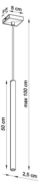 Czarna lampa wisząca Sollux Fideus Single