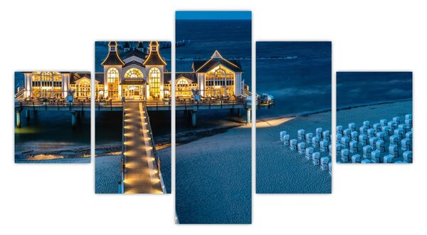 Obraz - hotel na plaży (125x70 cm)