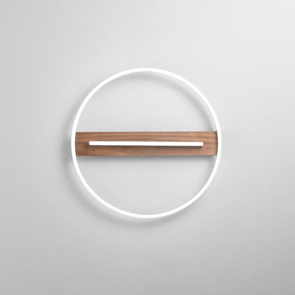 Luce Ambiente Design Kinkiet LED Azimuth, ciemne drewno, salon / jadalnia, metal, nowoczesny