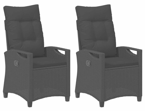 Krzesło ogrodowe 2 szt. czarny 56 x 64 x 94 cm stal i poliester