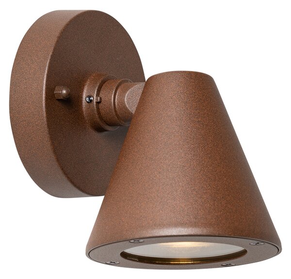 Nowoczesna lampa ścienna zewnętrzna brązowa rdza IP44 regulowana - Ciara