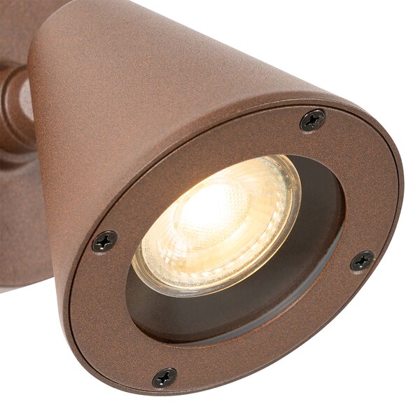 Nowoczesna lampa ścienna zewnętrzna brązowa rdza IP44 regulowana - Ciara