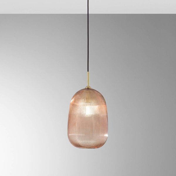 Luce Ambiente Design Lampa wisząca Duke, możliwość ściemniania, kremowy / amber, salon / jadalnia, szkło