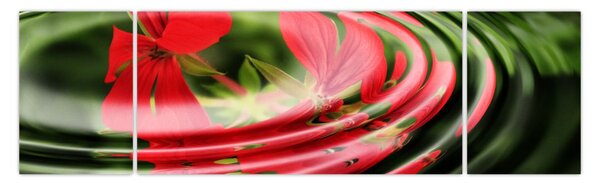 Abstrakcyjny obraz - kwiaty w falach (170x50 cm)
