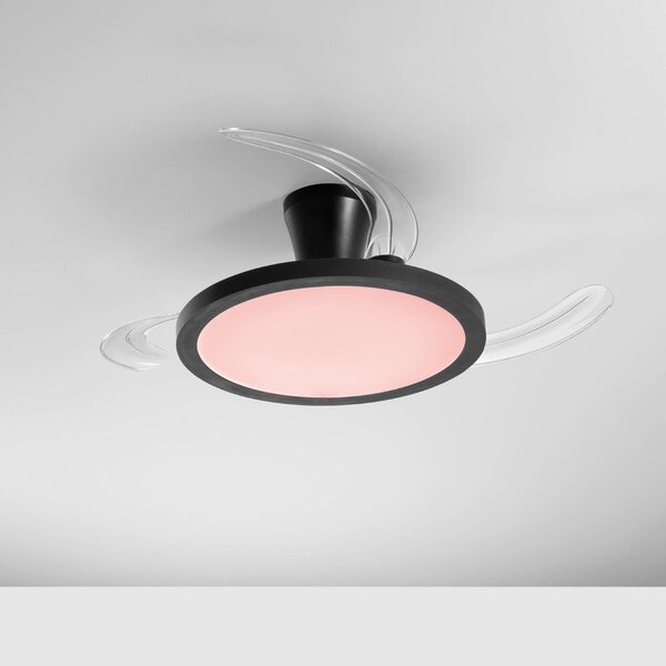 INTEC Wentylator sufitowy LED Condor, czarny, Ø 106 cm, CCT RGB, cichy możliwość ściemniania, czarny, salon / jadalnia, tworzywo sztuczne, nowoczesny