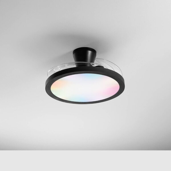 INTEC Wentylator sufitowy LED Condor, czarny, Ø 106 cm, CCT RGB, cichy możliwość ściemniania, czarny, salon / jadalnia, tworzywo sztuczne, nowoczesny