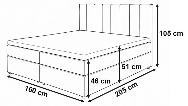 Łóżko kontynentalne 160x200 SONNO BELLO z 2 pojemnikami różowe
