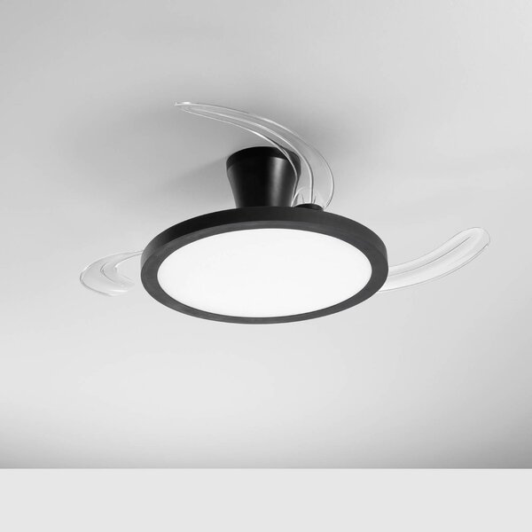 INTEC Wentylator sufitowy LED Condor, czarny, Ø 106 cm, CCT RGB, cichy możliwość ściemniania, czarny, salon / jadalnia, tworzywo sztuczne, nowoczesny