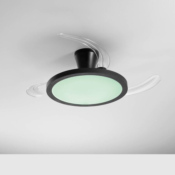 INTEC Wentylator sufitowy LED Condor, czarny, Ø 106 cm, CCT RGB, cichy możliwość ściemniania, czarny, salon / jadalnia, tworzywo sztuczne, nowoczesny