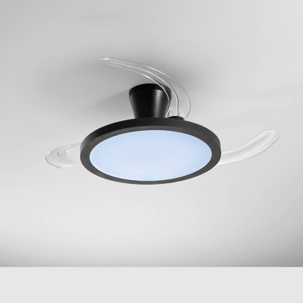 INTEC Wentylator sufitowy LED Condor, czarny, Ø 106 cm, CCT RGB, cichy możliwość ściemniania, czarny, salon / jadalnia, tworzywo sztuczne, nowoczesny