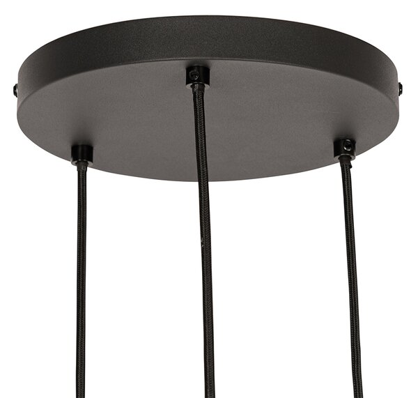 Industrialna lampa wisząca czarna 3-światłowa - Jim