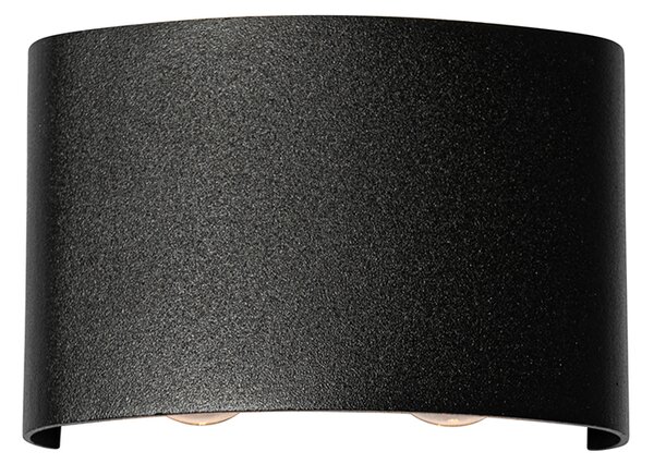 Lampa ścienna zewnętrzna czarna z LED 4-światła IP54 - Silly