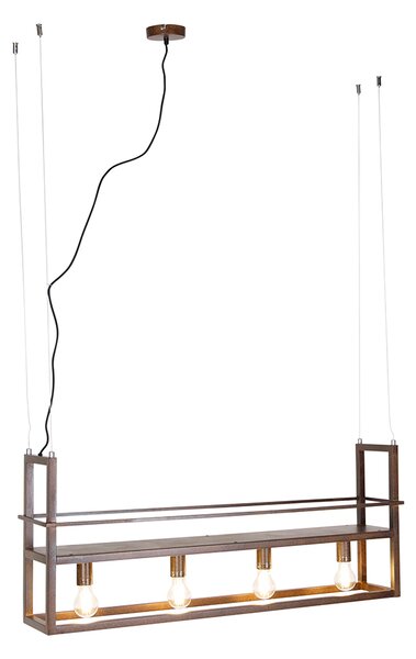 Inteligentna lampa wisząca rdzawo-brązowa z półką, w tym 4 Wi-Fi A60 - Cage Rack