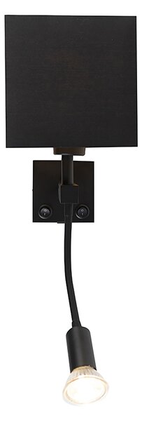 Inteligentna lampa ścienna czarna z USB, w tym Wi-Fi A60 i GU10 - Zeno