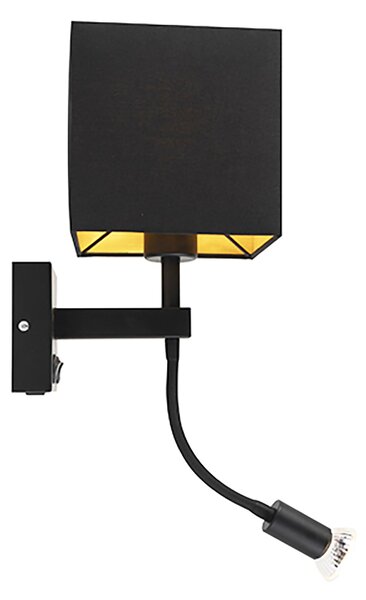 Inteligentna lampa ścienna czarna z USB, w tym Wi-Fi A60 i GU10 - Zeno