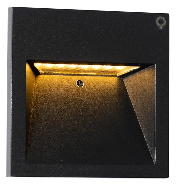 Nowoczesna lampa ścienna czarna z wbudowanym LED - Gem 2