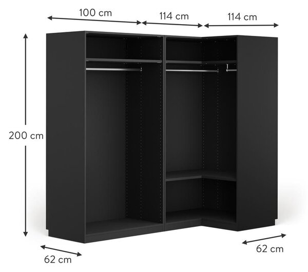 Narożna szafa modułowa Leon, 215 cm, różne warianty