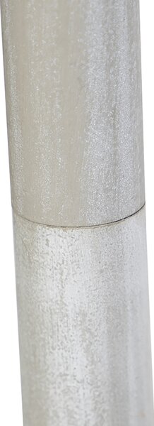 Inteligentna lampa stojąca szara z plisowanym abażurem białym w komplecie z WiFi A60 - Classico