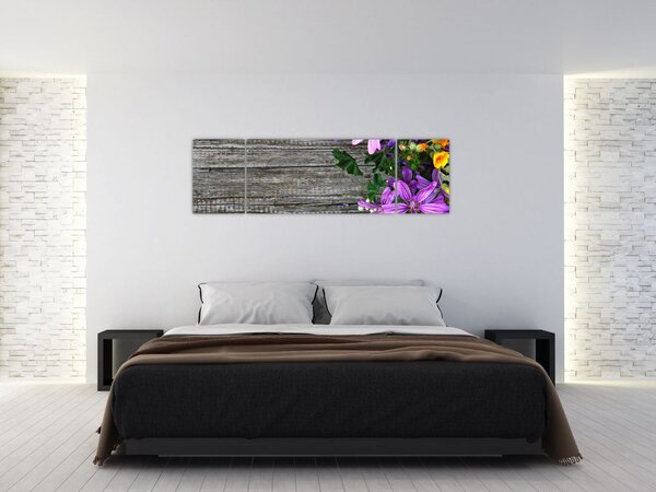 Obraz - kwiaty polne (170x50 cm)