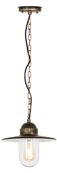 Rustykalna lampa wisząca zewnętrzna antyczne złoto IP44 - Kansas