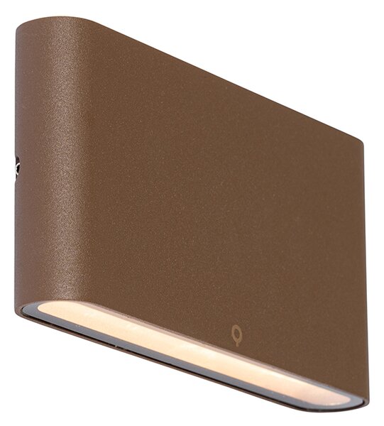Nowoczesna lampa ścienna zewnętrzna rdzawo-brązowa 17,5 cm z LED IP65 - Batt