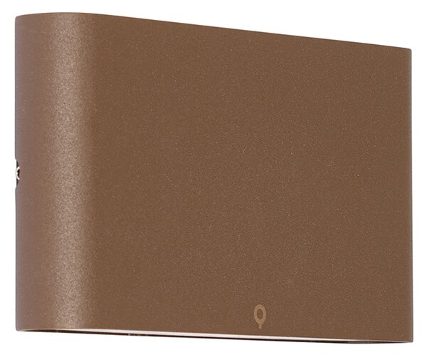 Nowoczesna lampa ścienna zewnętrzna rdzawo-brązowa 17,5 cm z LED IP65 - Batt
