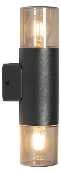 Nowoczesna lampa ścienna zewnętrzna czarna 2-światłowa IP44 - Odense