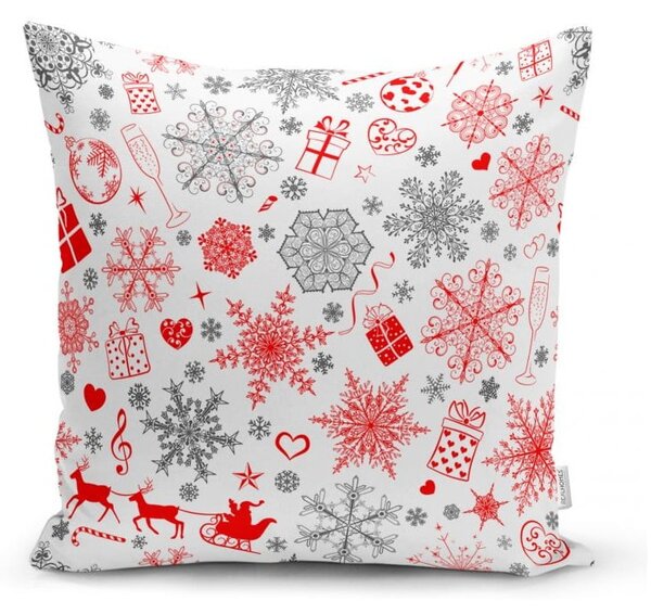 Zestaw 4 świątecznych poszewek na poduszki i bieżnika Minimalist Cushion Covers Snowflakes