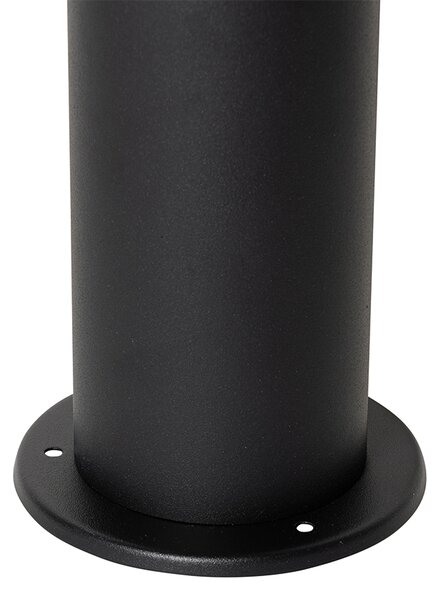 Stojąca lampa zewnętrzna czarna z kloszem w kolorze dymionym 30 cm IP44 - Odense