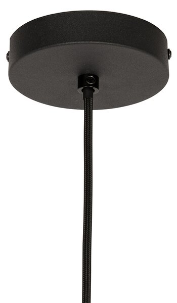 Designerska lampa wisząca czarna ze złotym szkłem - Bert