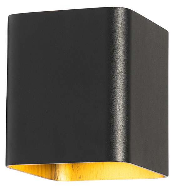 Nowoczesna lampa ścienna czarna w komplecie z LED IP54 kwadratowa - Evi